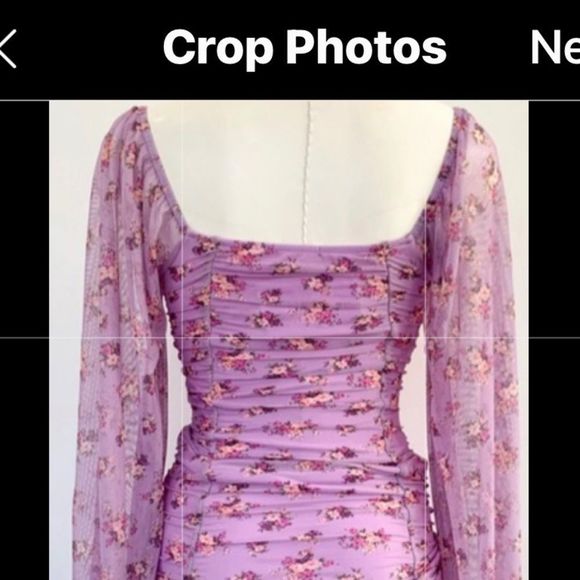 🆕VICI WILLIAM B Lavender Floral Ruched Long Sleeve - Picture 13 of 13